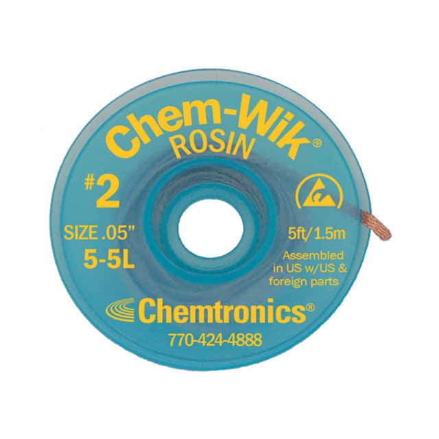 5-5L DESOLDER BRAID ROSIN 0.05" 5'