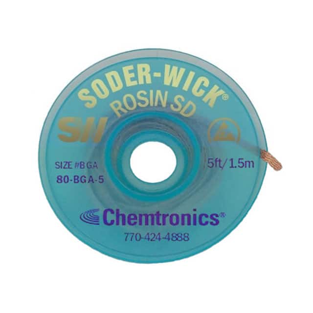 80-BGA-5 DESOLDER BRAID ROSIN 5'
