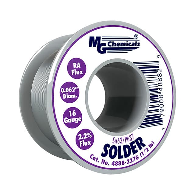 4888-227G SOLDER RA 63/37 .062" 1/2 LBS