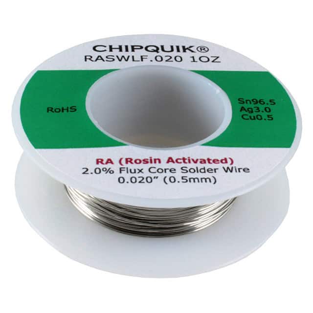 RASWLF.020 1OZ LF SOLDER WIRE 96.5/3/0.5 TIN/SI
