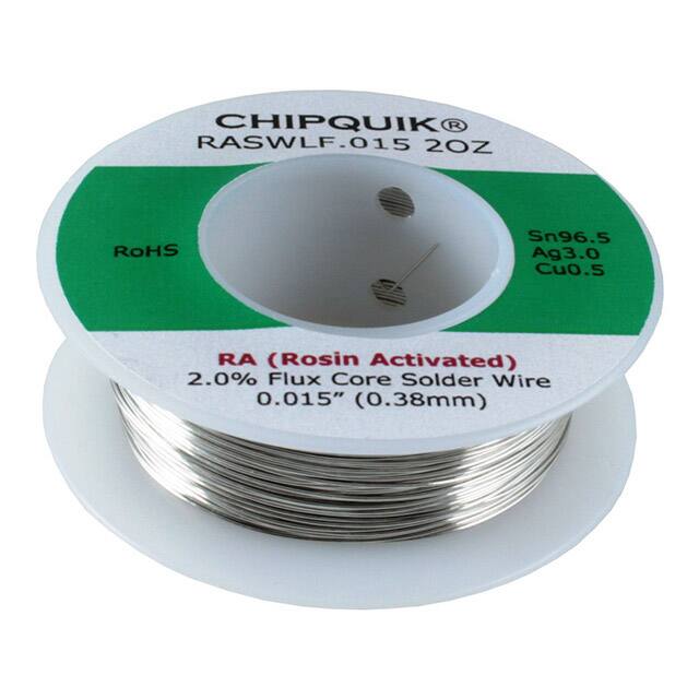 RASWLF.015 2OZ LF SOLDER WIRE 96.5/3/0.5 TIN/SI