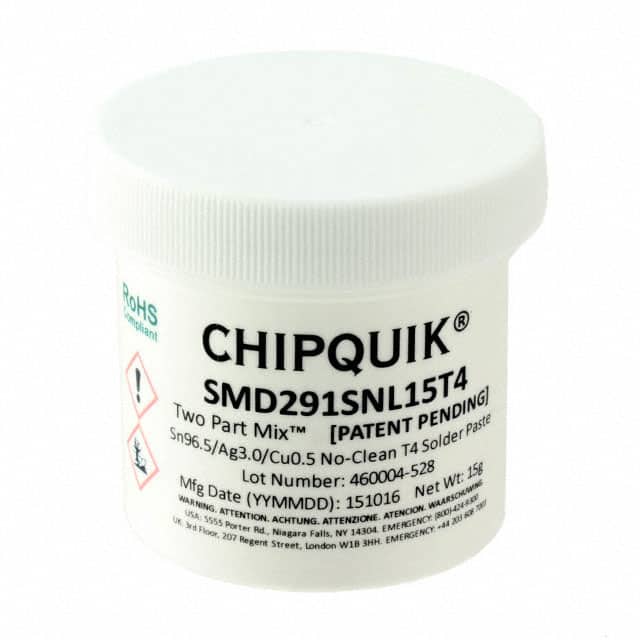 SMD291SNL15T4 SOLDER PASTE TWO PART MIX