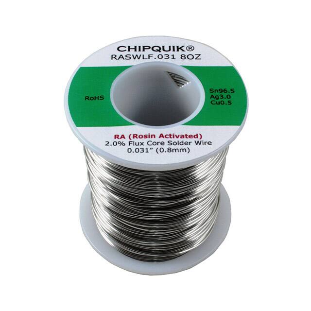 RASWLF.031 8OZ LF SOLDER WIRE 96.5/3/0.5 TIN/SI