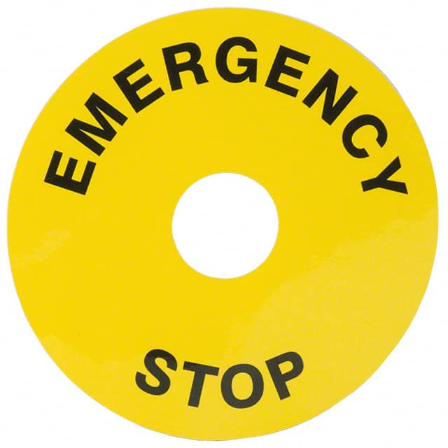 A02YL1 EMERGENCY STOP LABEL 90MM YLW