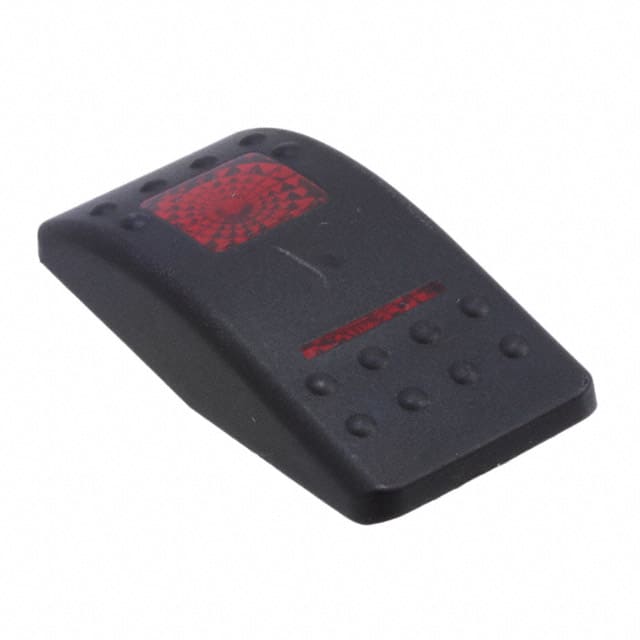 VVASC00-000 CAP ROCKER RECT BLK/RED LENS