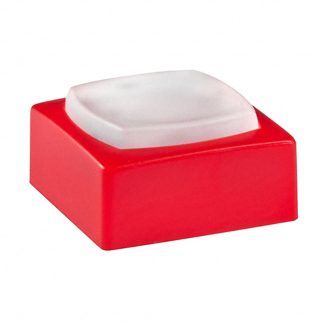 AT4076BC CAP TACTILE SQUARE WHITE/RED