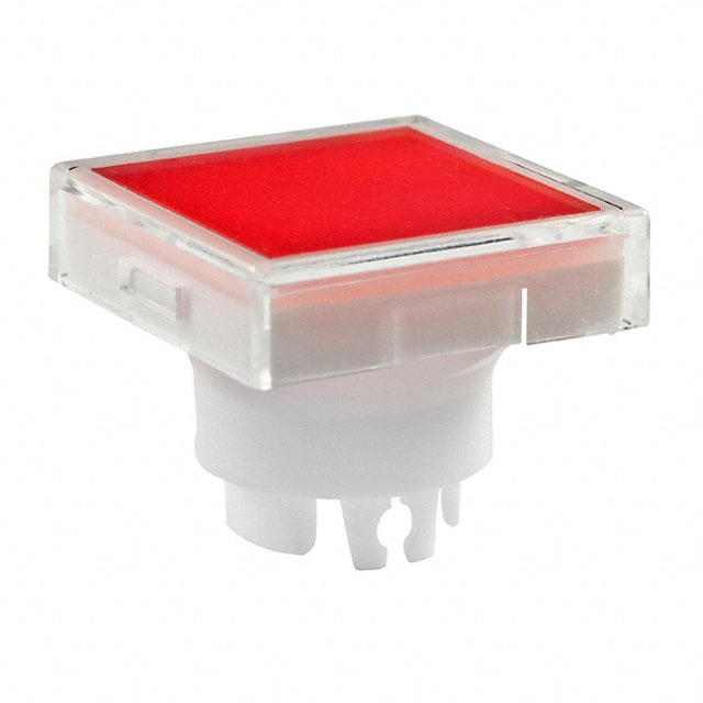 AT3004JC CAP PUSHBUTTON SQUARE CLEAR/RED