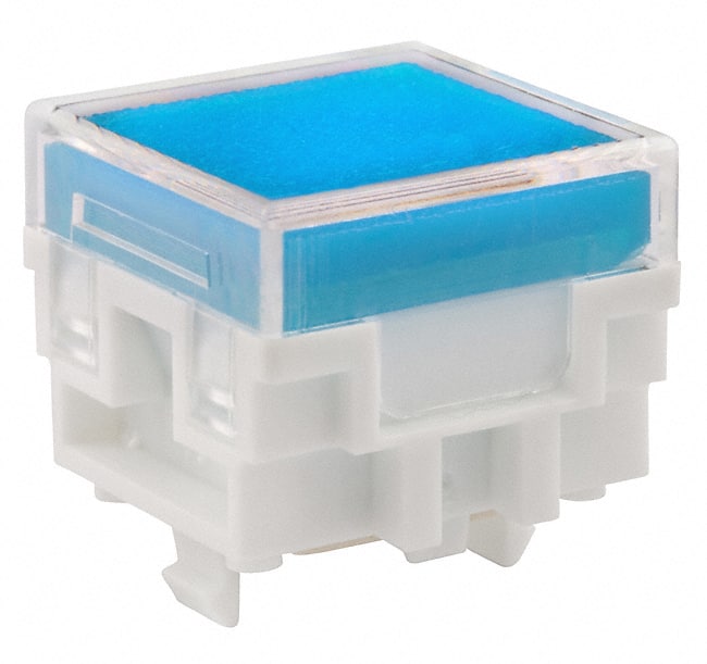 AT477JG CAP PUSHBUTTON SQUARE CLEAR/BLUE