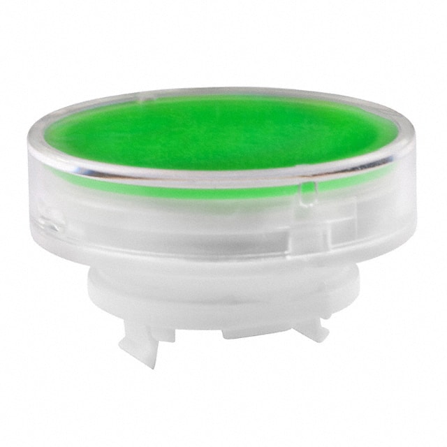 AT4165JF CAP PUSHBUTTON ROUND CLEAR/GREEN