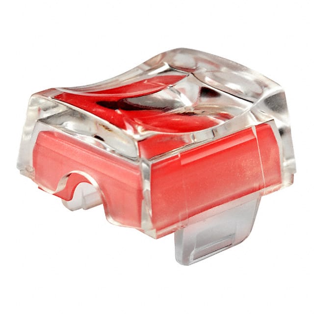AT4127SC CAP ROCKER RECTANGULAR CLEAR/RED