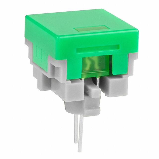AT480FF CAP PUSHBUTTON SQ GRN/GRN LED