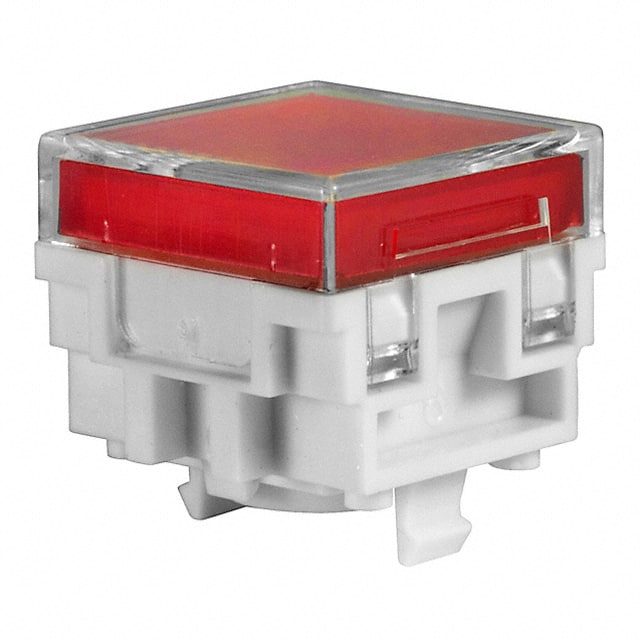 AT478JC CAP PUSHBUTTON SQUARE CLEAR/RED