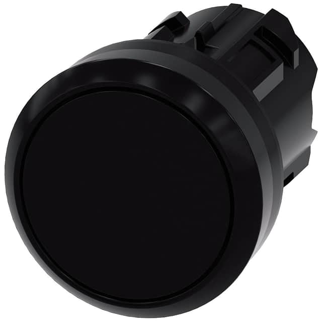 3SU10000AB100AA0 PUSHBUTTON, MOM, BLK, FLUSH