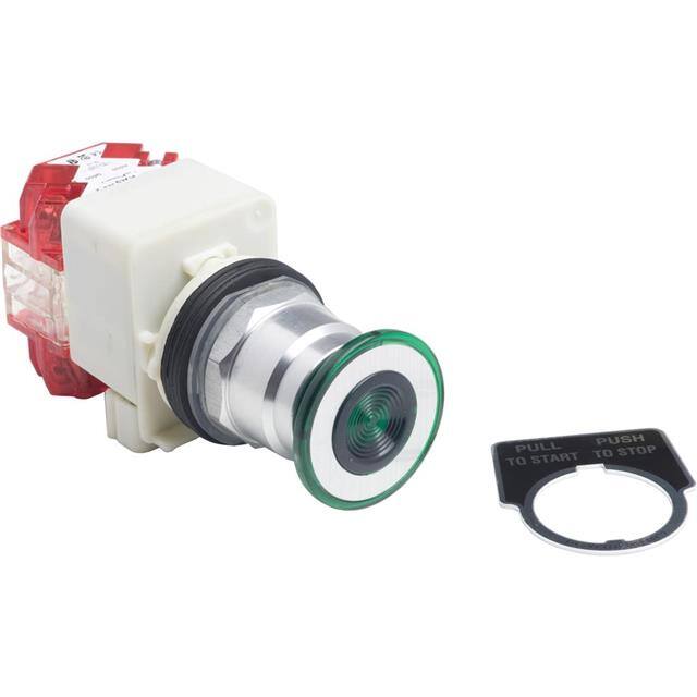 9001KR8P1LGGH25 30MM PUSH BUTTON, TYPE K, GREEN