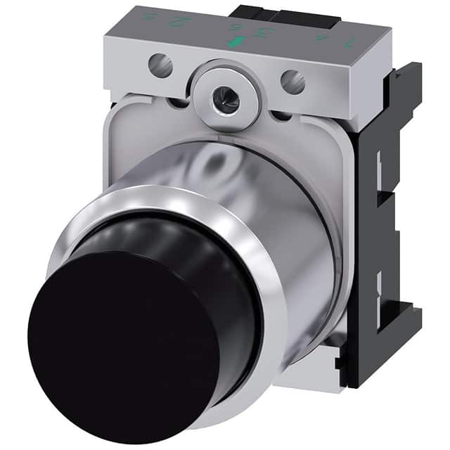 3SU12500FB100AA0 PUSHBUTTON, MOM, BLK, RAISED, CO