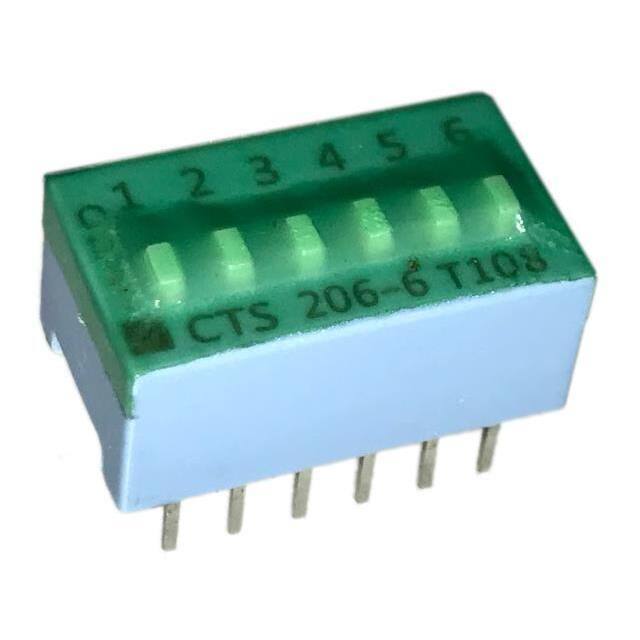206-6ST SWITCH SLIDE DIP SPST 50MA 24V