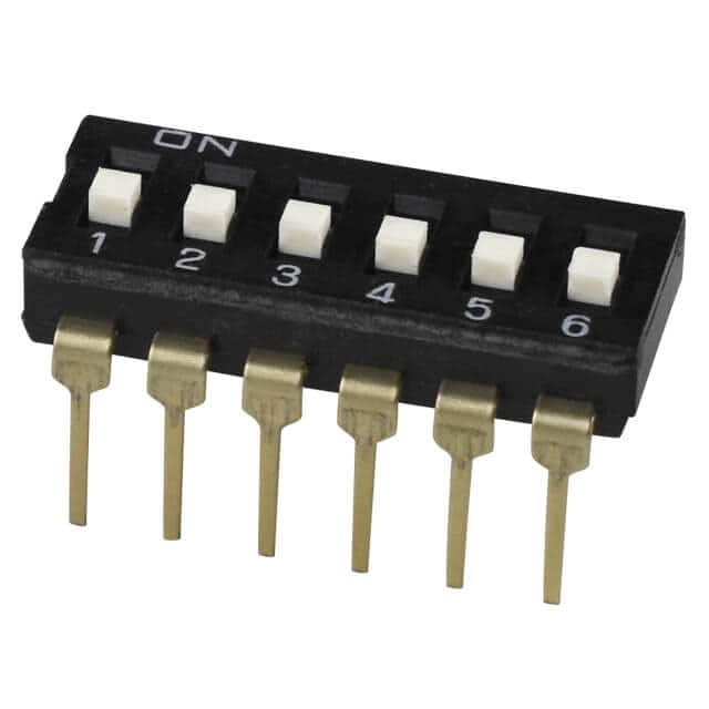 DS04-254-1L-06BK DIP SWITCH, SPST, 2.54 PITCH, RA