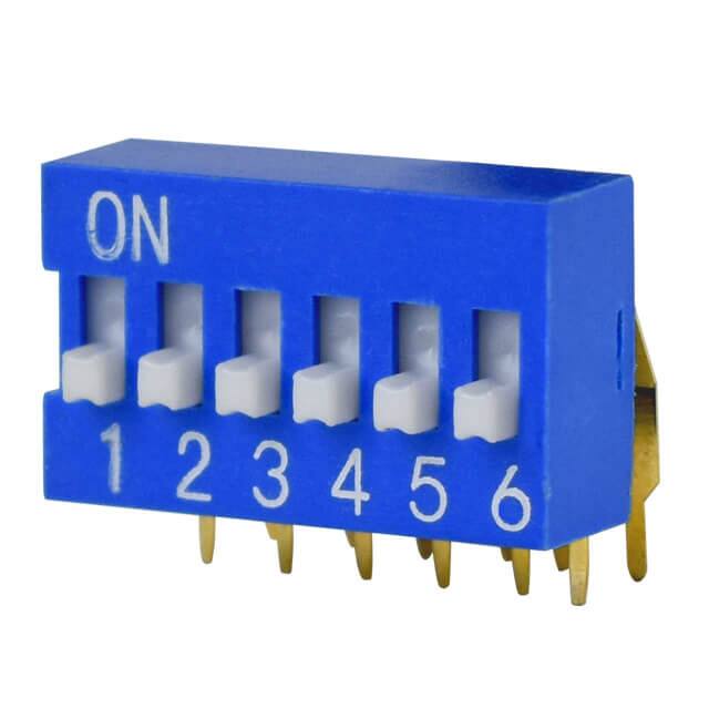 DS03-254-06BE DIP SWITCH, SPST, 2.54 PITCH, RA