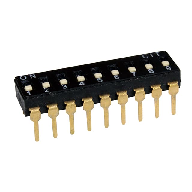 KT09RH SWITCH SLIDE DIP 9POS 25MA 24V