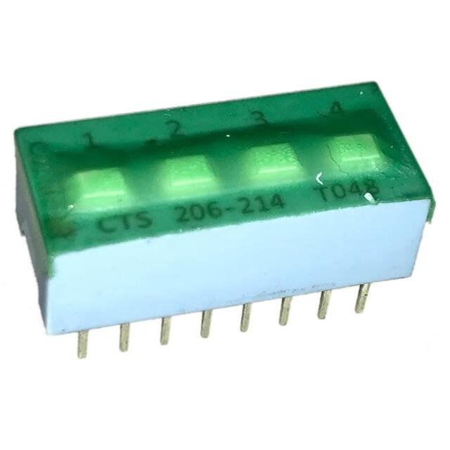 206-214ST SWITCH SLIDE DIP DPST 50MA 24V