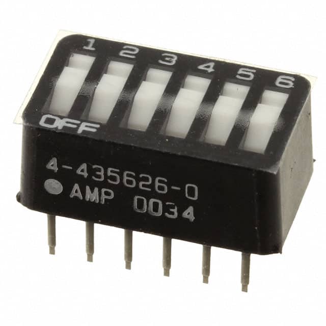 9-435626-0 SWITCH DIP SPST 6POS SEALED GOLD