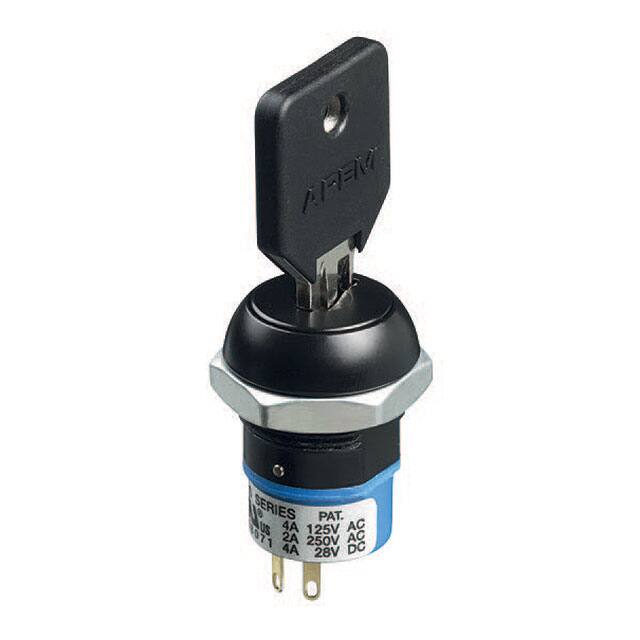 LK6JGB126M3 SWITCH KEYLOCK 3POS DP3T 4A 125V