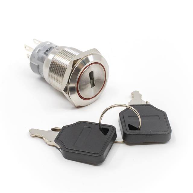 PVK4K22C0SS SWITCH KEYLOCK 3POS DPDT 2A 24V