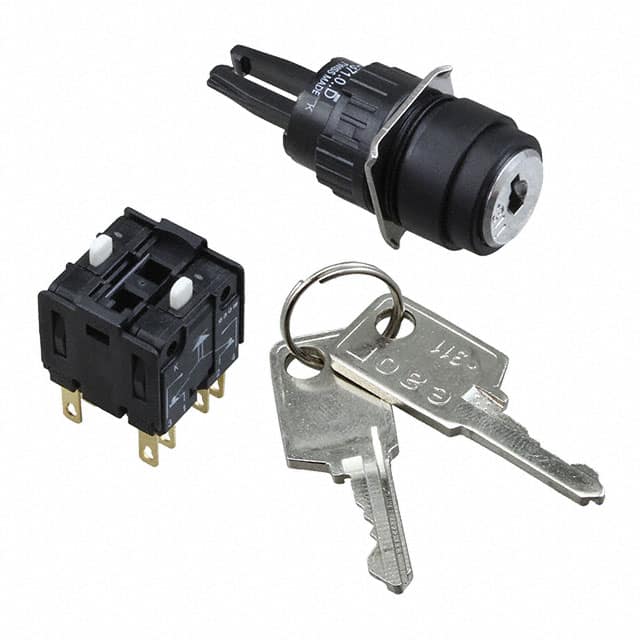 51-371.F22D SWITCH KEYLOCK 3POS 4PST 5A 250V