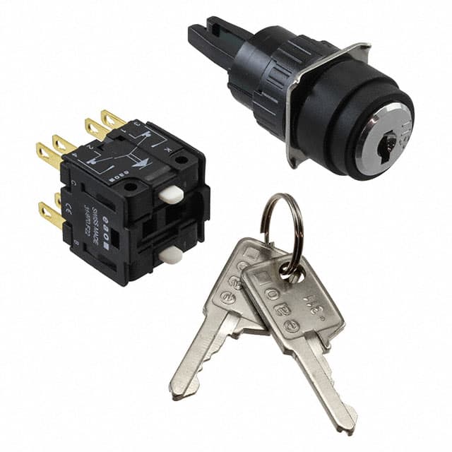 51-372.F22D SWITCH KEYLOCK 2POS 4PST 5A 250V