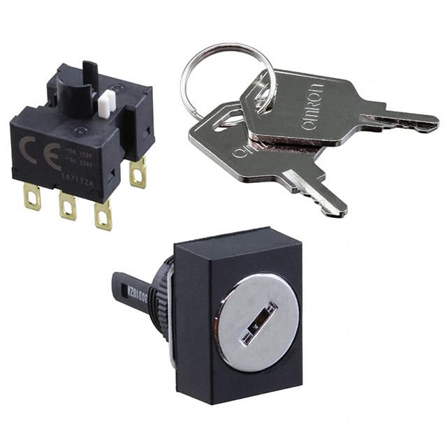A165K-J2AL-2 SWITCH KEYLOCK 2POS DPDT 5A 125V