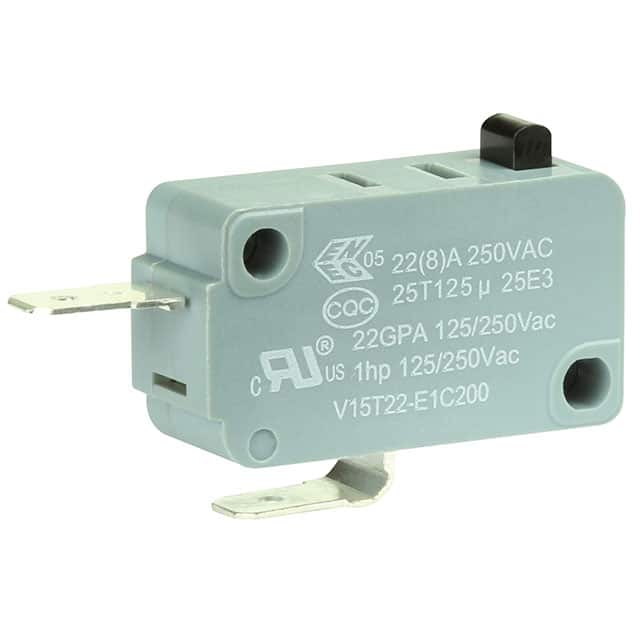 V15T22-E1C200 SWITCH SNAP ACT SPST-NC 22A 250V