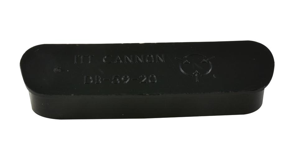 DB-59-20 D-Sub dust cap for DB socket connectors by ITT Cannon. RoHS3 and REACH compliant with MSL Level 1 (unlimited).