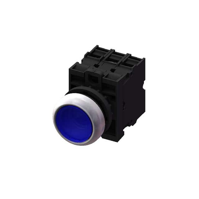 M22FP-MSF02-E230-BL-<I> FLAT PB-MOM-2B-LED-BLUE-<I>