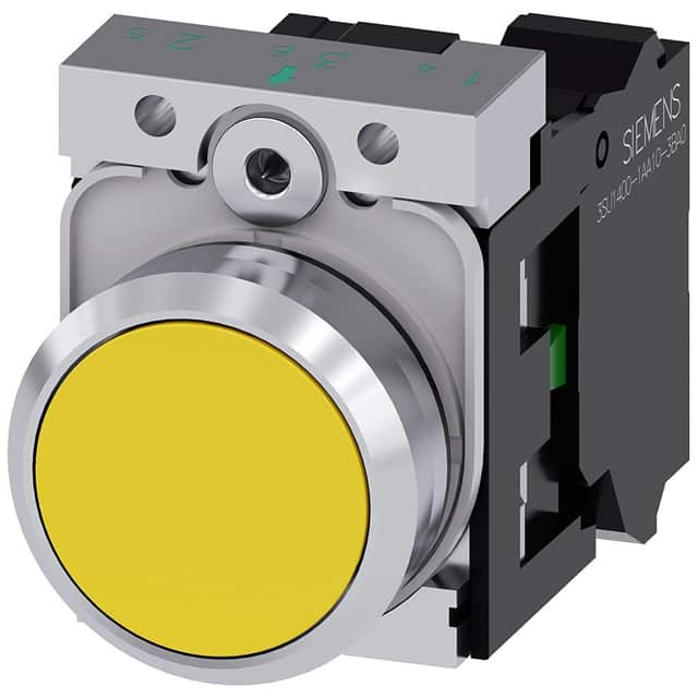 3SU11500AB301BA0 PUSHBUTTON, MOM, YEL, FLUSH