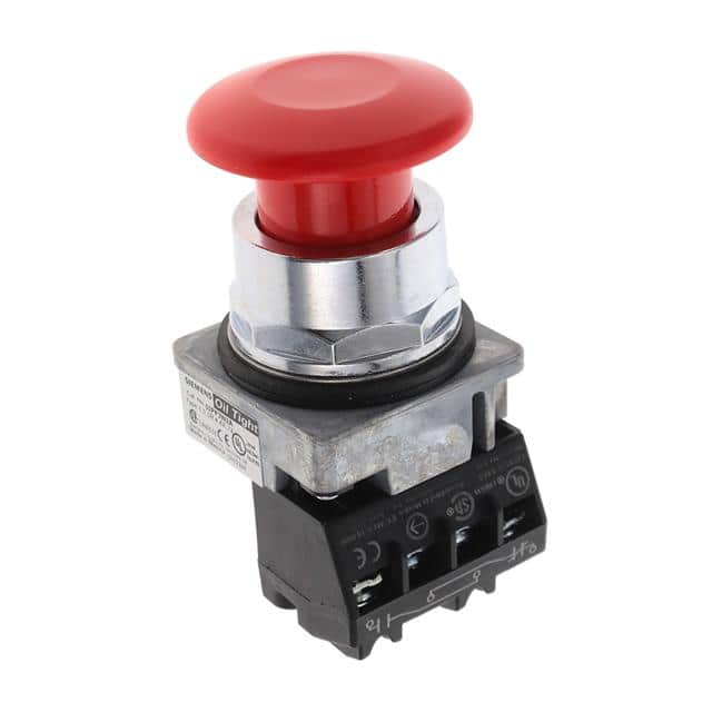 52PP2W2A PUSHBUTTON,MTD,RED,1 3/4" FULL P