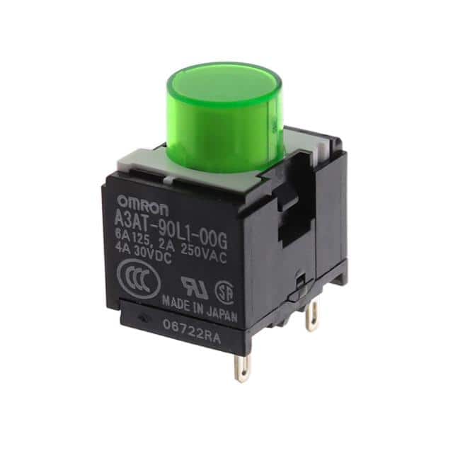 A3AT-90L1-00G SWITCH PUSH SPST-NO 6A 125V