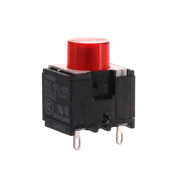 A3AT-90L1-00R SWITCH PUSH SPST-NO 6A 125V