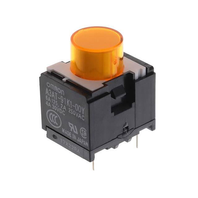 A3AT-91K1-00Y SWITCH PUSH SPST-NO 6A 125V