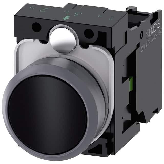 3SU11300AB101BA0 PUSHBUTTON, MOM, BLK, FLUSH