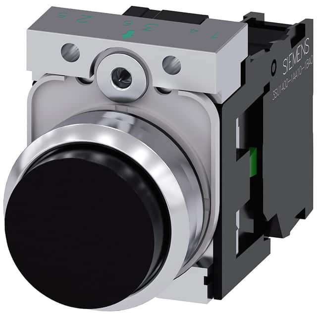 3SU11500BB101BA0 PUSHBUTTON, MOM, BLK, RAISED