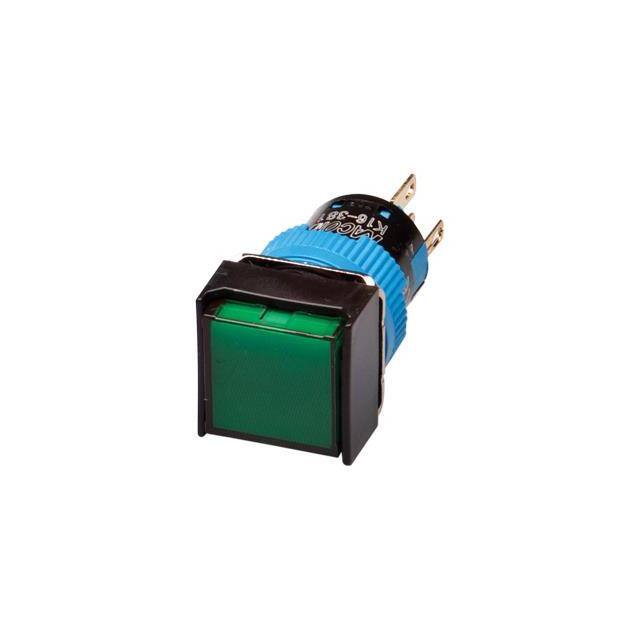 K16-321-G 16MM SWITCH PUSH SQARE SPDT GRN