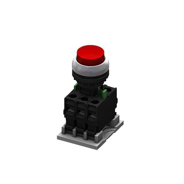 M22XP-MSB02-E230-R EXT PB-MOM-2B-LED-RED