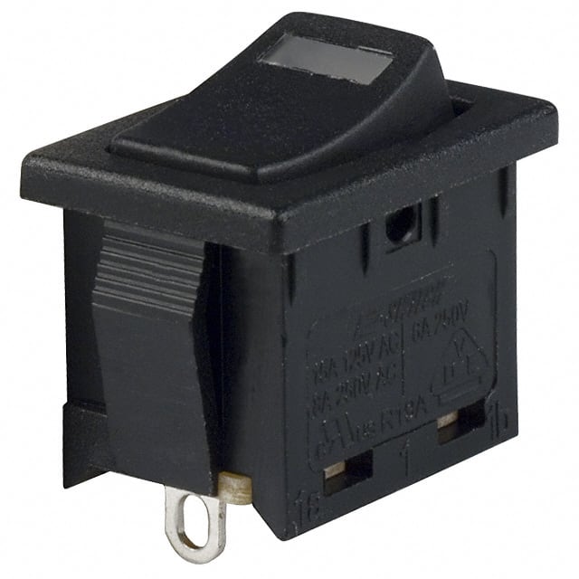 R1966ABLKBLKESRED SWITCH ROCKER SPST 15A 125V