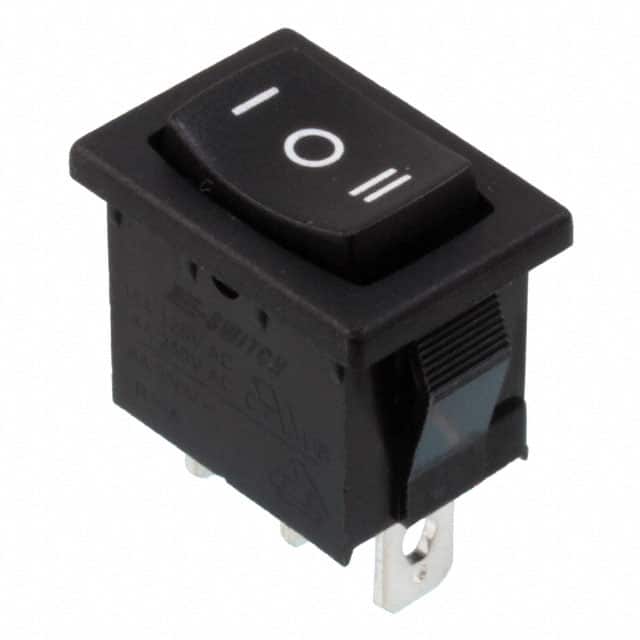 R1966DBLKBLKBF SWITCH ROCKER SPDT 15A 125V