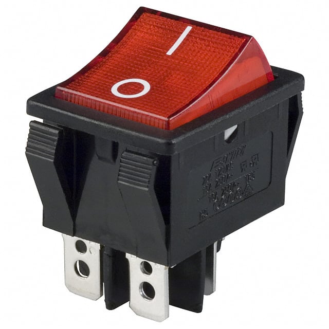 R5BBLKREDFF1 SWITCH ROCKER DPST 20A 125V