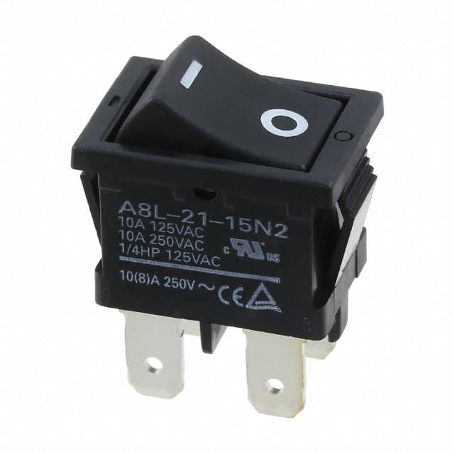 A8L-21-15N2 SWITCH ROCKER DPST 10A 125V