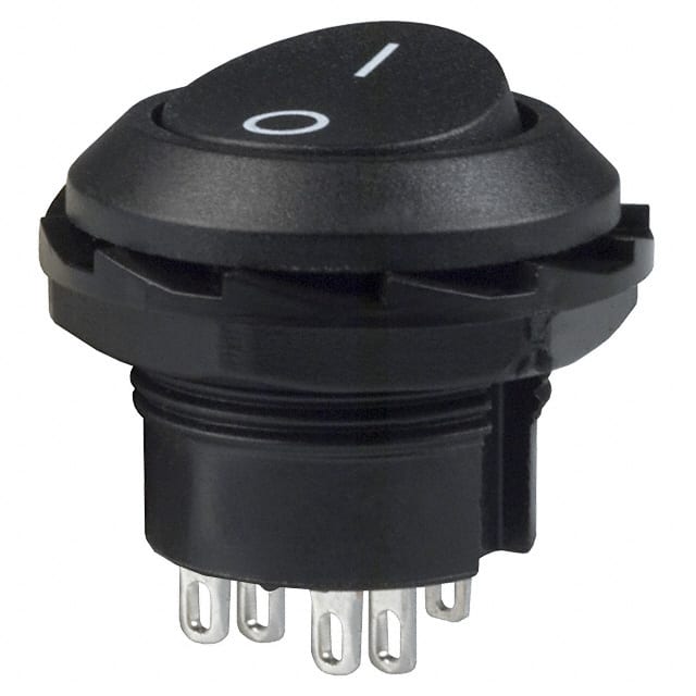 RR3130BBLKBLKFS SWITCH ROCKER DPDT 10A 125V