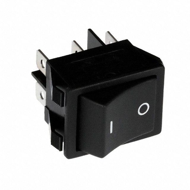 R5CBLKBLKGF0 SWITCH ROCKER DPDT 20A 125V