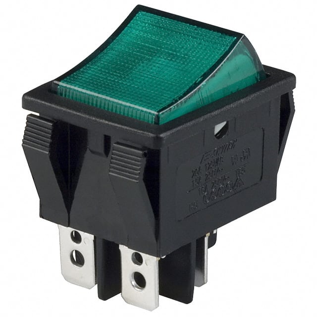 R5BBLKGRNIF1 SWITCH ROCKER DPST 20A 125V