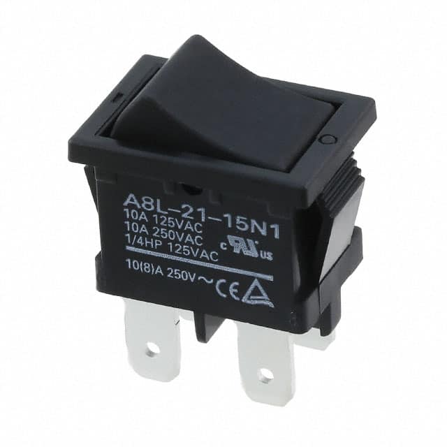A8L-21-15N1 SWITCH ROCKER DPST 10A 125V